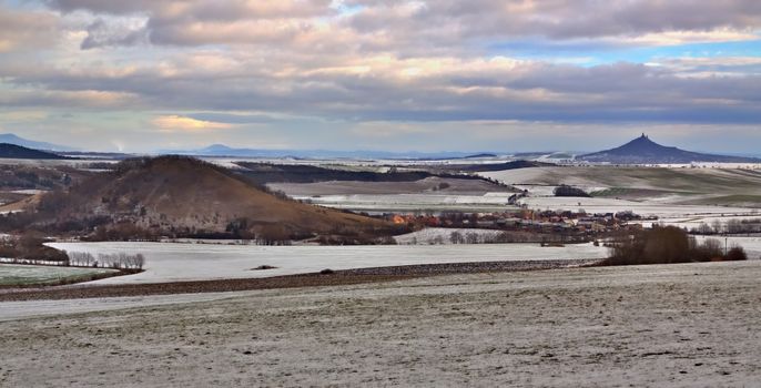 Czech Middle Mountains near Louny town