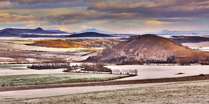 Czech Middle Mountains near Louny town