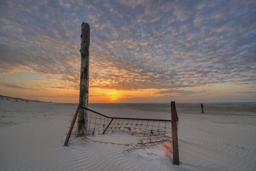 The North Sea Beach of Terschelling at sunset
