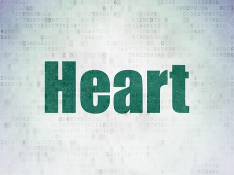 Medicine concept: Painted green word Heart on Digital Paper background