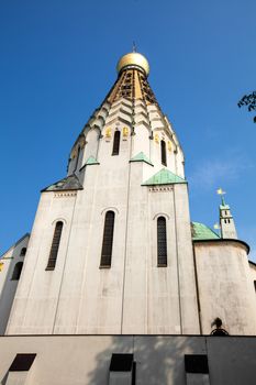 St. Aleksievsky temple-monument 1912. Orthodox church in Leipzig.