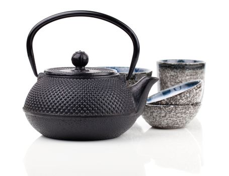 japanese teapot isolated on white background