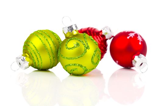 christmas decoration balls, isolated on white background