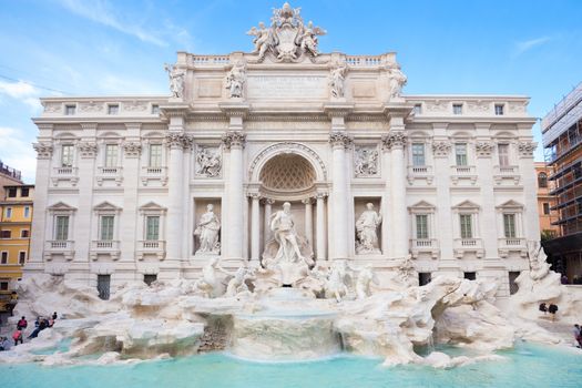 Trevi Fountain, largest Baroque fountain in the city and one of the most famous fountains in the world located in Rome, Italy.