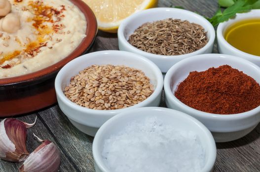 Ingredients needed to prepare hummus