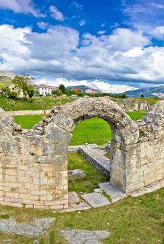 Solin ancient roman amphitheater ruins, Dalmatia, Croatia