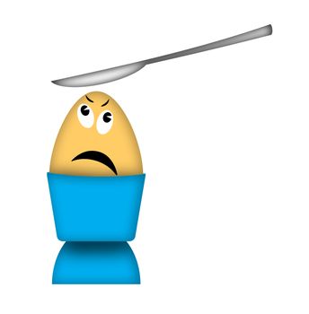 Boiled egg cartoon character.
