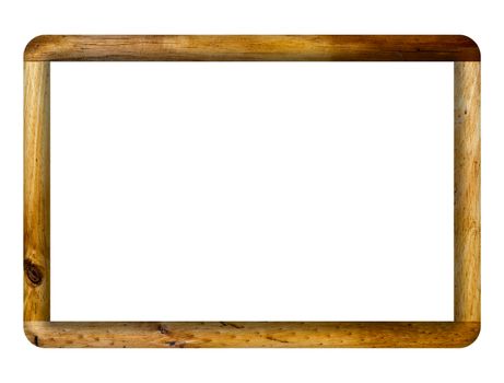 Wooden frame isolated on a white background.