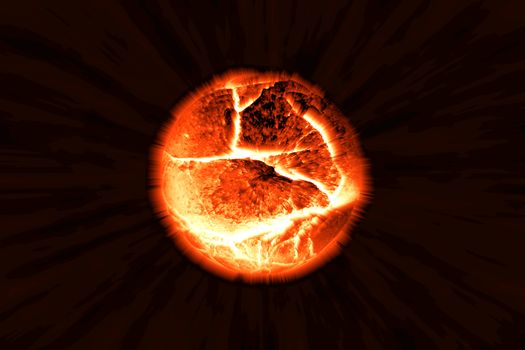 Illustration of a alien sun.