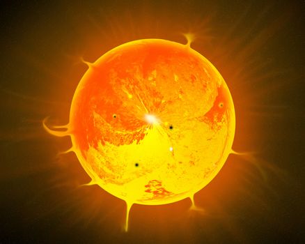 Illustration of a alien sun.