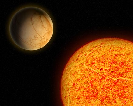 Illustration of a alien planets.