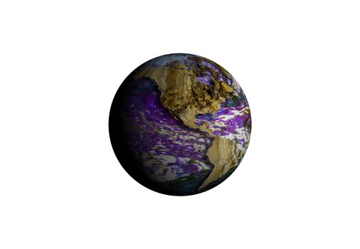 Illustration of a alien planet isolated on a white background.
