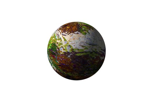 Illustration of a alien planet isolated on a white background.