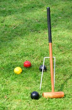 Croquet Mallet and Balls