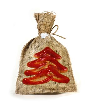 Festive sack with symbol of new year