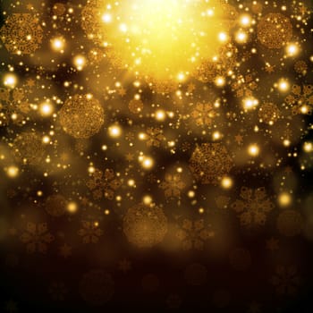 Background with snowflakes and spotlight on top