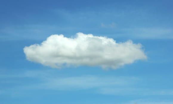 White cloud with the blue sky background