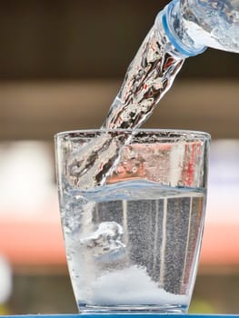 Water splash in glass