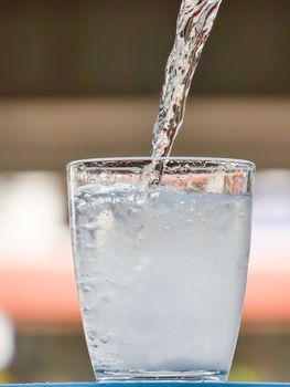 Water splash in glass