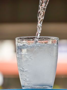 Water splash in glass