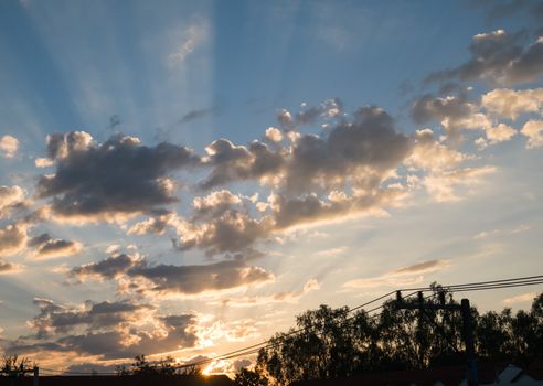 Sunset sky and cloud.