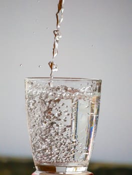Strawberry Water splash in glass