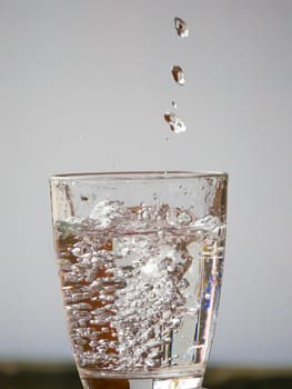 Strawberry Water splash in glass