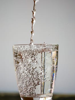 Strawberry Water splash in glass