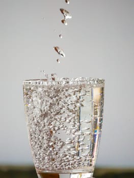Strawberry Water splash in glass