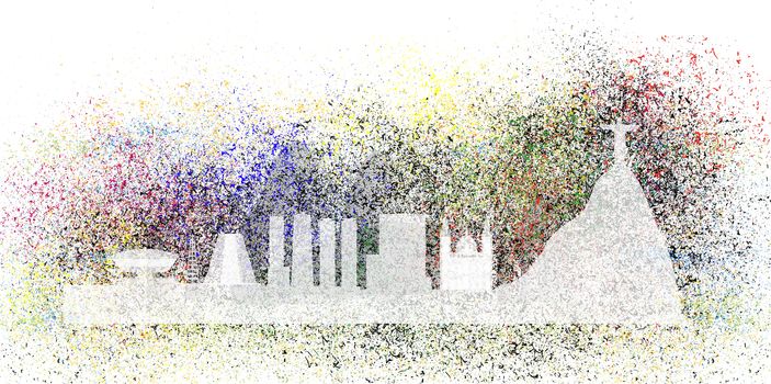 Abstract illustration of the Rio de Janeiro skyline