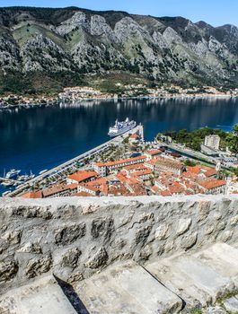 The old town of Kotor, view from the top