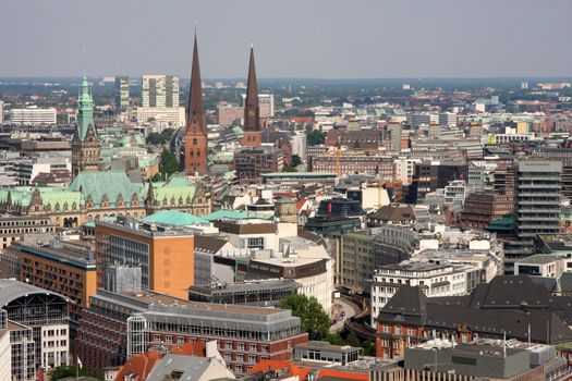View on Hamburg from St. Michael's Church, Hamburg