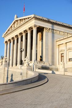 The Austrian Parliament in Vienna, Austria