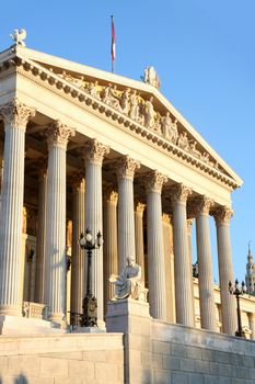 The Austrian Parliament in Vienna, Austria