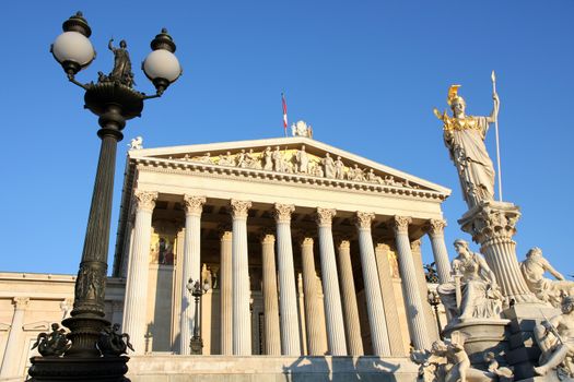 The Austrian Parliament in Vienna, Austria