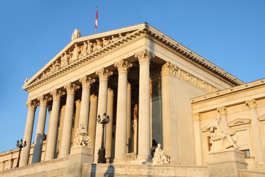 The Austrian Parliament in Vienna, Austria