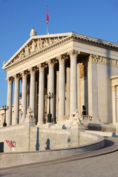 The Austrian Parliament in Vienna, Austria