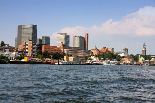Port of Hamburger with harbor, Hamburg, Germany
