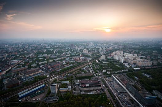 Bird's eye view on Butyrsky district in Moscow Russia