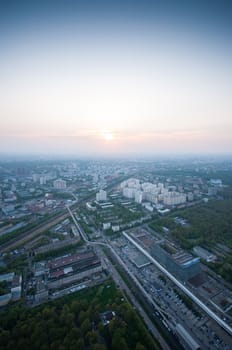 Bird's eye view on Butyrsky district in Moscow Russia