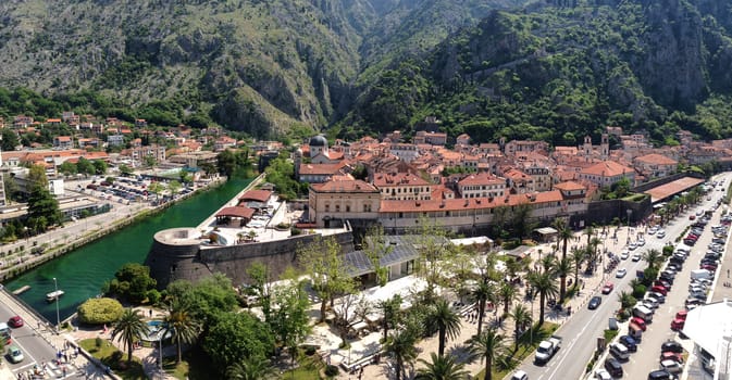 Kotor old town, view from the vessel 