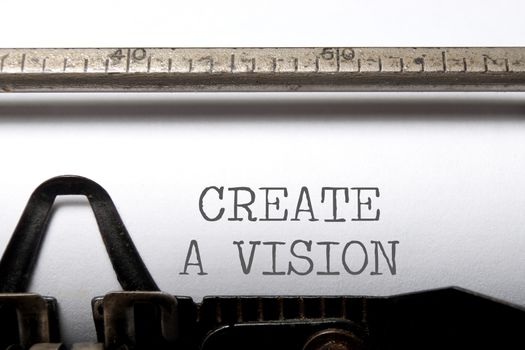 Create a vision printed on a vintage typewriter 