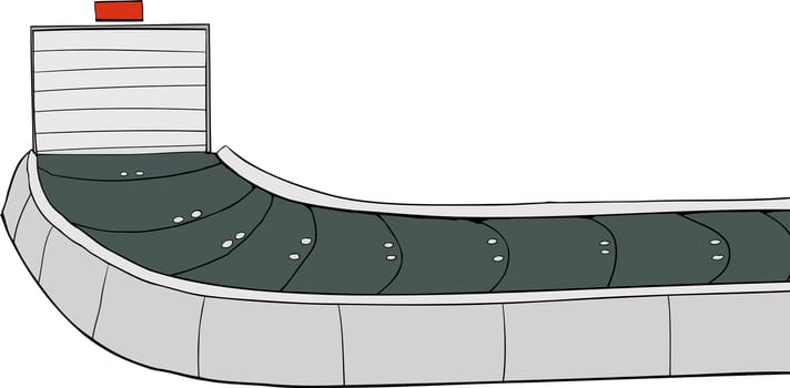 Hand drawn illustration of a baggage claim carousel
