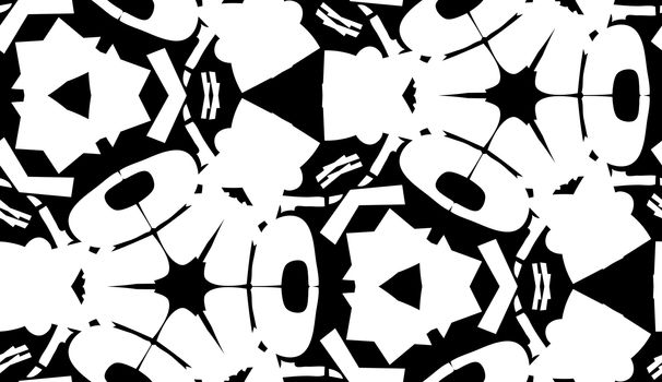 Repeating abstract white shapes in repeating wallpaper background pattern