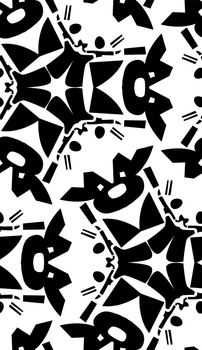 Abstract black and white geometric repeating background wallpaper