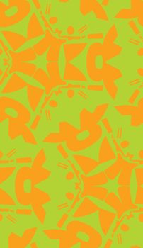 Abstract orange and green geometric repeating background wallpaper