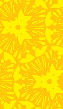 Seamless yellow starburst floral background wallpaper pattern