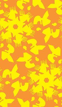 Seamless yellow background pattern of talking heads