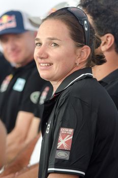 AUSTRALIA, Sydney: The Extreme Sailing Series has kicked off with a press conference in Sydney on December 10, 2015. The racing takes place over four days from 10-13 December, 2015. Katie Spithill pictured. 