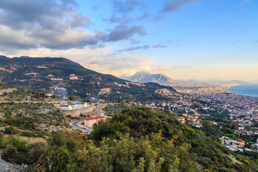 Day view of peninsula in Antalya, Alanya Castle.